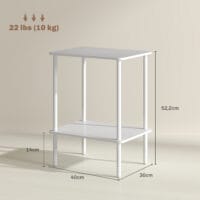 Beistelltisch 2-stufig mit Metallrahmen & Aufbewahrungsfach modern Weiss – Produktfoto zeigt modernes Design, hochwertige Materialien und funktionale Eigenschaften ideal für Wohn- oder Arbeitsbereiche. Perfekt als Einrichtungsinspiration oder zur Produktpräsentation in einem Onlineshop.