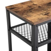 Beistelltisch mit Holzoptik und stabilem Metallrahmen. 3 Ablagen bieten Stauraum für Dekoration, ideal für Wohnzimmer, Schlafzimmer oder Büro.
