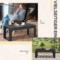 Beistelltisch Gartentisch in Holzoptik Schwarz