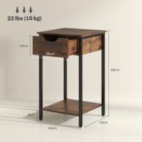 Beistelltisch Rustikales industrielles Design Stahlrahmen Braun – Produktfoto zeigt modernes Design, hochwertige Materialien und funktionale Eigenschaften ideal für Wohn- oder Arbeitsbereiche. Perfekt als Einrichtungsinspiration oder zur Produktpräsentation in einem Onlineshop.