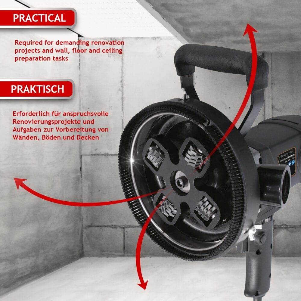 TIMBERTECH® Betonfräse 1500W Drehzahlregelung Absaughaube