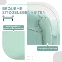 Grüne Bettbank mit Segelstoff-Bezug für das Schlafzimmer, belastbar bis 130kg. Bietet zusätzliche Sitzgelegenheit und Ablagefläche.