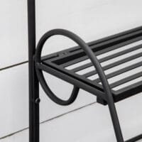 Blumentreppe 3-stufig aus Metall, platzsparend und dekorativ, Schwarz.