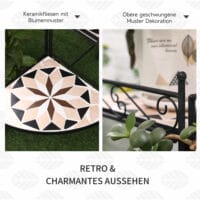 Blumentreppe 4-stufig, faltbar und platzsparend, Schwarz-Beige.