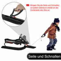 Bob Schlitten Schneescooter mit Fussbremse grün