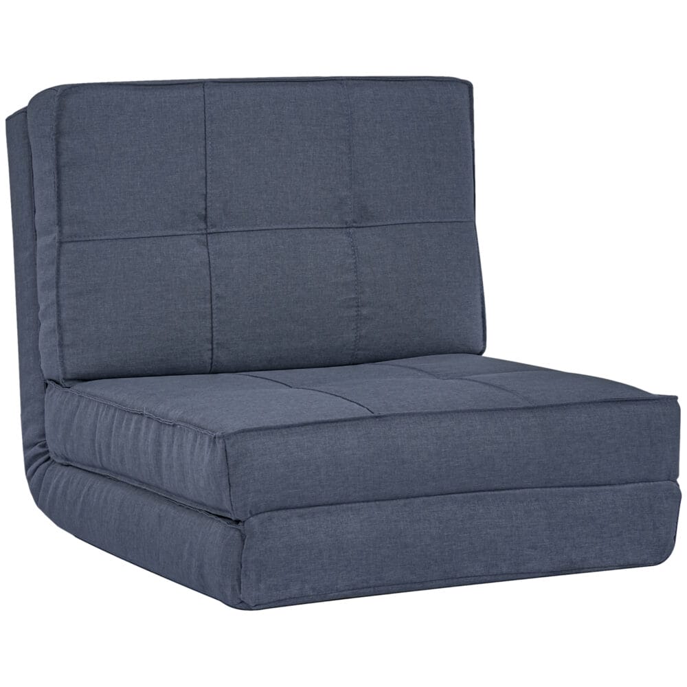 Sessel Sofa Gästebett klappbar 61x73x58cm Dunkelblau - Praktisches Gästebett in Form eines Sessels, Dunkelblau.