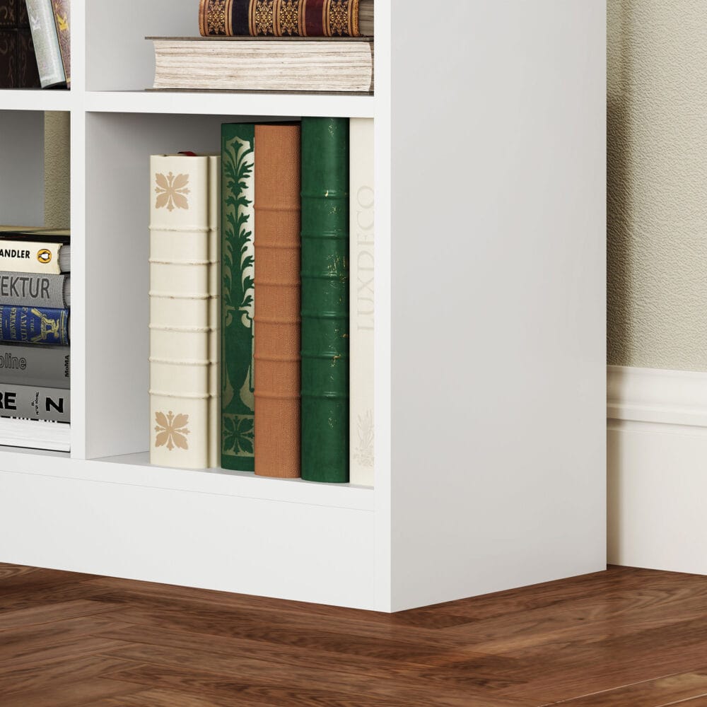 Bücherregal 9 Regale 1 Schublade mit Anti-Kippsicherung 60x26x158cm Weiss – Produktfoto zeigt modernes Design, hochwertige Materialien und funktionale Eigenschaften ideal für Wohn- oder Arbeitsbereiche. Perfekt als Einrichtungsinspiration oder zur Produktpräsentation in einem Onlineshop.