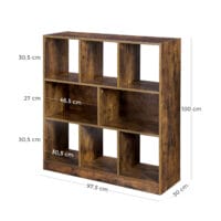 Bücherregal freistehend Standregal Holz Rustikal Braun