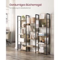 Bücherregal Standregal Industriestil Eiche Schwarz