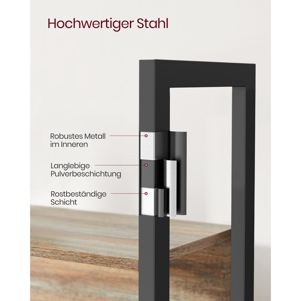 Bücherregal Standregal Industriestil Eiche Schwarz