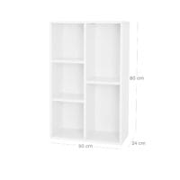 Bücherregal Kinderzimmerregal 5 Fächer Holz Weiss