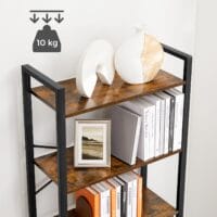 Bücherregal Regal Standregal Stahlrahmen Braun Schwarz