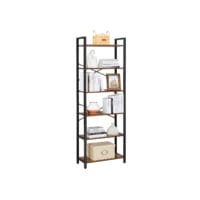 Bücherregal Regal Standregal Stahlrahmen Braun Schwarz