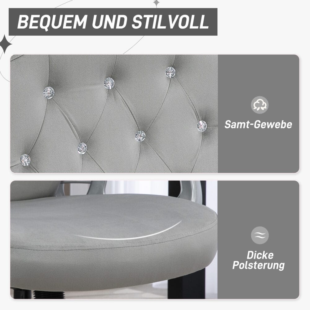Bürostuhl 120kg höhenverstellbar Kunstleder Hellgrau – Produktfoto zeigt modernes Design, hochwertige Materialien und funktionale Eigenschaften ideal für Wohn- oder Arbeitsbereiche. Perfekt als Einrichtungsinspiration oder zur Produktpräsentation in einem Onlineshop.