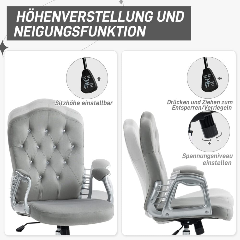 Bürostuhl 120kg höhenverstellbar Kunstleder Hellgrau – Produktfoto zeigt modernes Design, hochwertige Materialien und funktionale Eigenschaften ideal für Wohn- oder Arbeitsbereiche. Perfekt als Einrichtungsinspiration oder zur Produktpräsentation in einem Onlineshop.