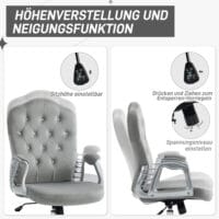 Bürostuhl 120kg höhenverstellbar Kunstleder Hellgrau – Produktfoto zeigt modernes Design, hochwertige Materialien und funktionale Eigenschaften ideal für Wohn- oder Arbeitsbereiche. Perfekt als Einrichtungsinspiration oder zur Produktpräsentation in einem Onlineshop.