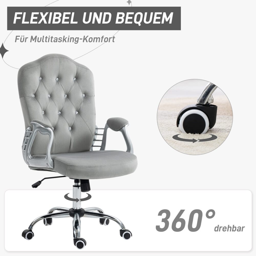 Bürostuhl 120kg höhenverstellbar Kunstleder Hellgrau – Produktfoto zeigt modernes Design, hochwertige Materialien und funktionale Eigenschaften ideal für Wohn- oder Arbeitsbereiche. Perfekt als Einrichtungsinspiration oder zur Produktpräsentation in einem Onlineshop.