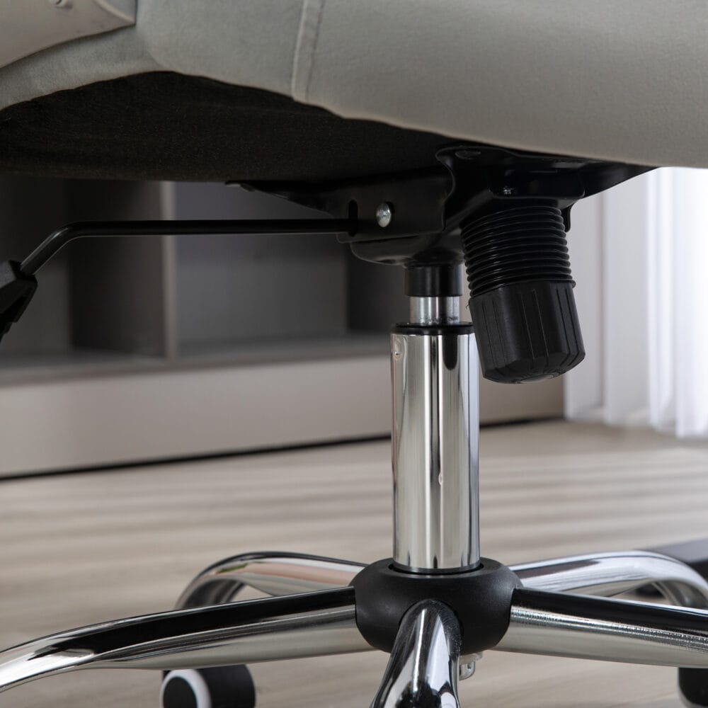 Bürostuhl 120kg höhenverstellbar Kunstleder Hellgrau – Produktfoto zeigt modernes Design, hochwertige Materialien und funktionale Eigenschaften ideal für Wohn- oder Arbeitsbereiche. Perfekt als Einrichtungsinspiration oder zur Produktpräsentation in einem Onlineshop.
