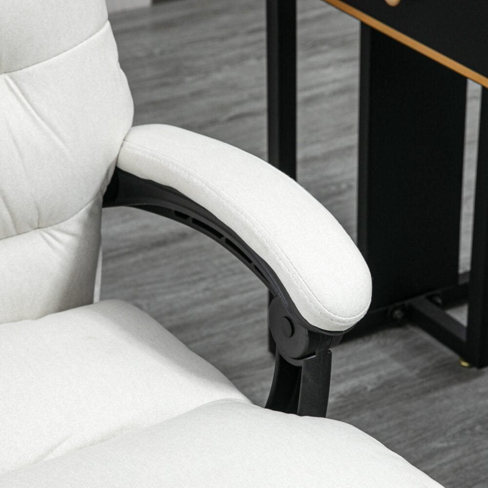 Bürostuhl 135° neigbar Massagefunktion 120kg Cremeweiss – Produktfoto zeigt modernes Design, hochwertige Materialien und funktionale Eigenschaften ideal für Wohn- oder Arbeitsbereiche. Perfekt als Einrichtungsinspiration oder zur Produktpräsentation in einem Onlineshop.