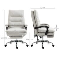 Bürostuhl 135° neigbar Massagefunktion 120kg Cremeweiss – Produktfoto zeigt modernes Design, hochwertige Materialien und funktionale Eigenschaften ideal für Wohn- oder Arbeitsbereiche. Perfekt als Einrichtungsinspiration oder zur Produktpräsentation in einem Onlineshop.