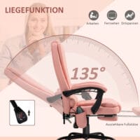 Bürostuhl mit 7-Punkt-Massage & Liegefunktion ergonomisch bis 120kg Rosa – Produktfoto zeigt modernes Design, hochwertige Materialien und funktionale Eigenschaften ideal für Wohn- oder Arbeitsbereiche. Perfekt als Einrichtungsinspiration oder zur Produktpräsentation in einem Onlineshop.