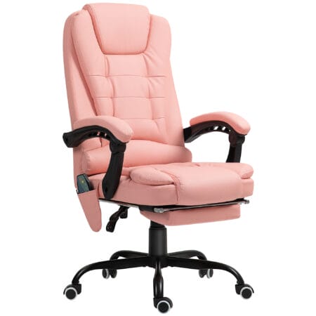 Bürostuhl mit 7-Punkt-Massage & Liegefunktion ergonomisch bis 120kg Rosa – Produktfoto zeigt modernes Design, hochwertige Materialien und funktionale Eigenschaften ideal für Wohn- oder Arbeitsbereiche. Perfekt als Einrichtungsinspiration oder zur Produktpräsentation in einem Onlineshop.