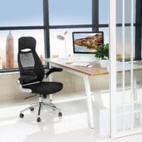 Bürostuhl Chefsessel Ergonomisch Stoff Schwarz