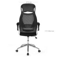 Bürostuhl Chefsessel Ergonomisch Stoff Schwarz
