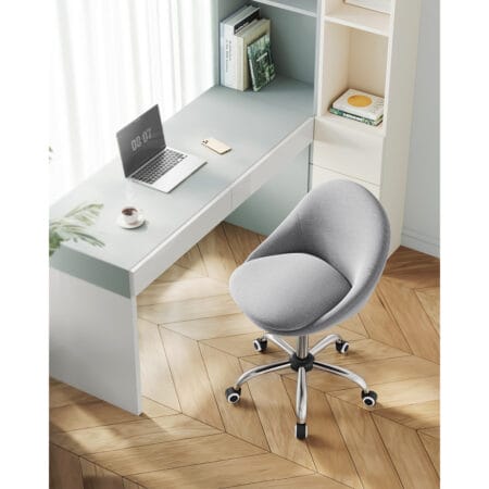 Bürostuhl Chefsessel Retro höhenverstellbar Stoff Grau