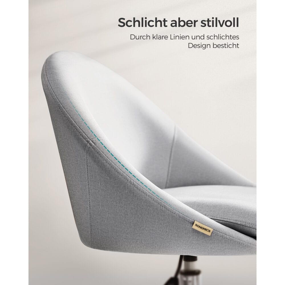 Bürostuhl Chefsessel Retro höhenverstellbar Stoff Grau