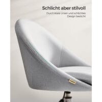 Bürostuhl Chefsessel Retro höhenverstellbar Stoff Grau