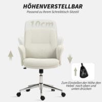 Bürostuhl ergonomisch höhenverstellbar mit Wippfunktion bis 120kg Cremeweiss – Produktfoto zeigt modernes Design, hochwertige Materialien und funktionale Eigenschaften ideal für Wohn- oder Arbeitsbereiche. Perfekt als Einrichtungsinspiration oder zur Produktpräsentation in einem Onlineshop.
