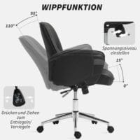 Bürostuhl ergonomisch höhenverstellbar mit Wippfunktion bis 120kg Schwarz – Produktfoto zeigt modernes Design, hochwertige Materialien und funktionale Eigenschaften ideal für Wohn- oder Arbeitsbereiche. Perfekt als Einrichtungsinspiration oder zur Produktpräsentation in einem Onlineshop.
