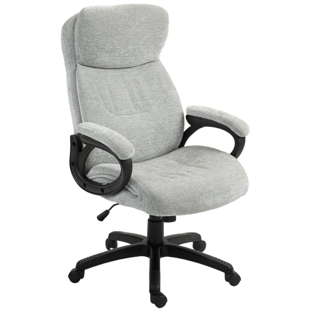 Bürostuhl ergonomisch mit Wippfunktion bis 120kg belastbar Hellgrau – Produktfoto zeigt modernes Design, hochwertige Materialien und funktionale Eigenschaften ideal für Wohn- oder Arbeitsbereiche. Perfekt als Einrichtungsinspiration oder zur Produktpräsentation in einem Onlineshop.