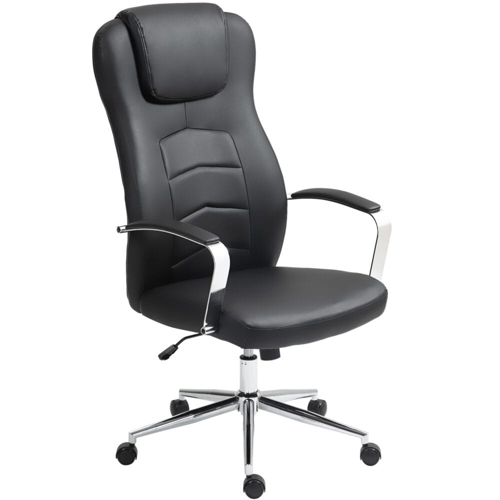 Bürostuhl gepolstert mit Kipp- & Liegefunktion höhenverstellbar bis 120kg Schwarz – Produktfoto zeigt modernes Design, hochwertige Materialien und funktionale Eigenschaften ideal für Wohn- oder Arbeitsbereiche. Perfekt als Einrichtungsinspiration oder zur Produktpräsentation in einem Onlineshop.