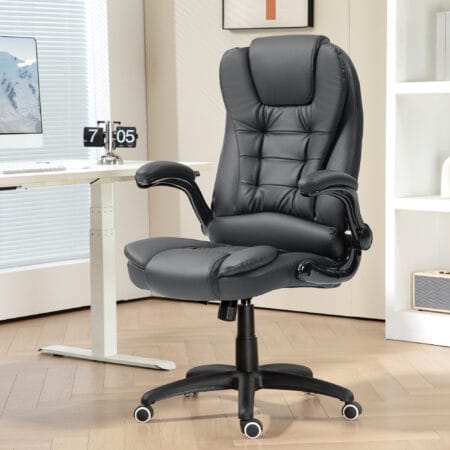 Bürostuhl höhenverstellbar ergonomisch Home-Office Dunkelgrau – Produktfoto zeigt modernes Design, hochwertige Materialien und funktionale Eigenschaften ideal für Wohn- oder Arbeitsbereiche. Perfekt als Einrichtungsinspiration oder zur Produktpräsentation in einem Onlineshop.