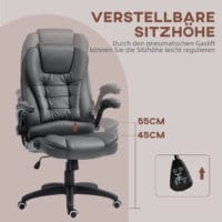 Bürostuhl höhenverstellbar ergonomisch Home-Office Dunkelgrau – Produktfoto zeigt modernes Design, hochwertige Materialien und funktionale Eigenschaften ideal für Wohn- oder Arbeitsbereiche. Perfekt als Einrichtungsinspiration oder zur Produktpräsentation in einem Onlineshop.