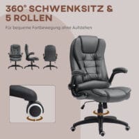 Bürostuhl höhenverstellbar ergonomisch Home-Office Dunkelgrau – Produktfoto zeigt modernes Design, hochwertige Materialien und funktionale Eigenschaften ideal für Wohn- oder Arbeitsbereiche. Perfekt als Einrichtungsinspiration oder zur Produktpräsentation in einem Onlineshop.