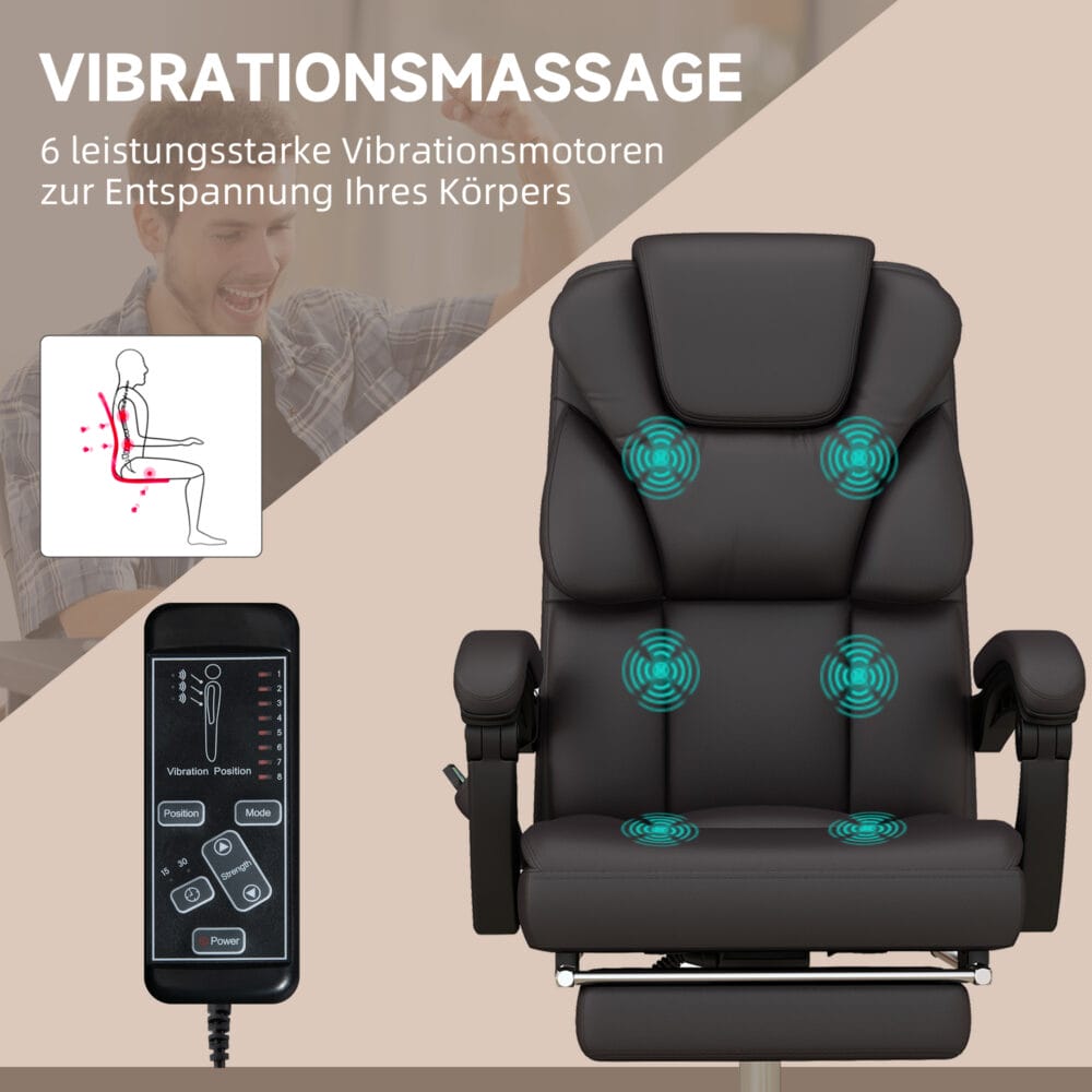 Bürostuhl höhenverstellbar mit Massagefunktion 120kg Schwarz – Produktfoto zeigt modernes Design, hochwertige Materialien und funktionale Eigenschaften ideal für Wohn- oder Arbeitsbereiche. Perfekt als Einrichtungsinspiration oder zur Produktpräsentation in einem Onlineshop.