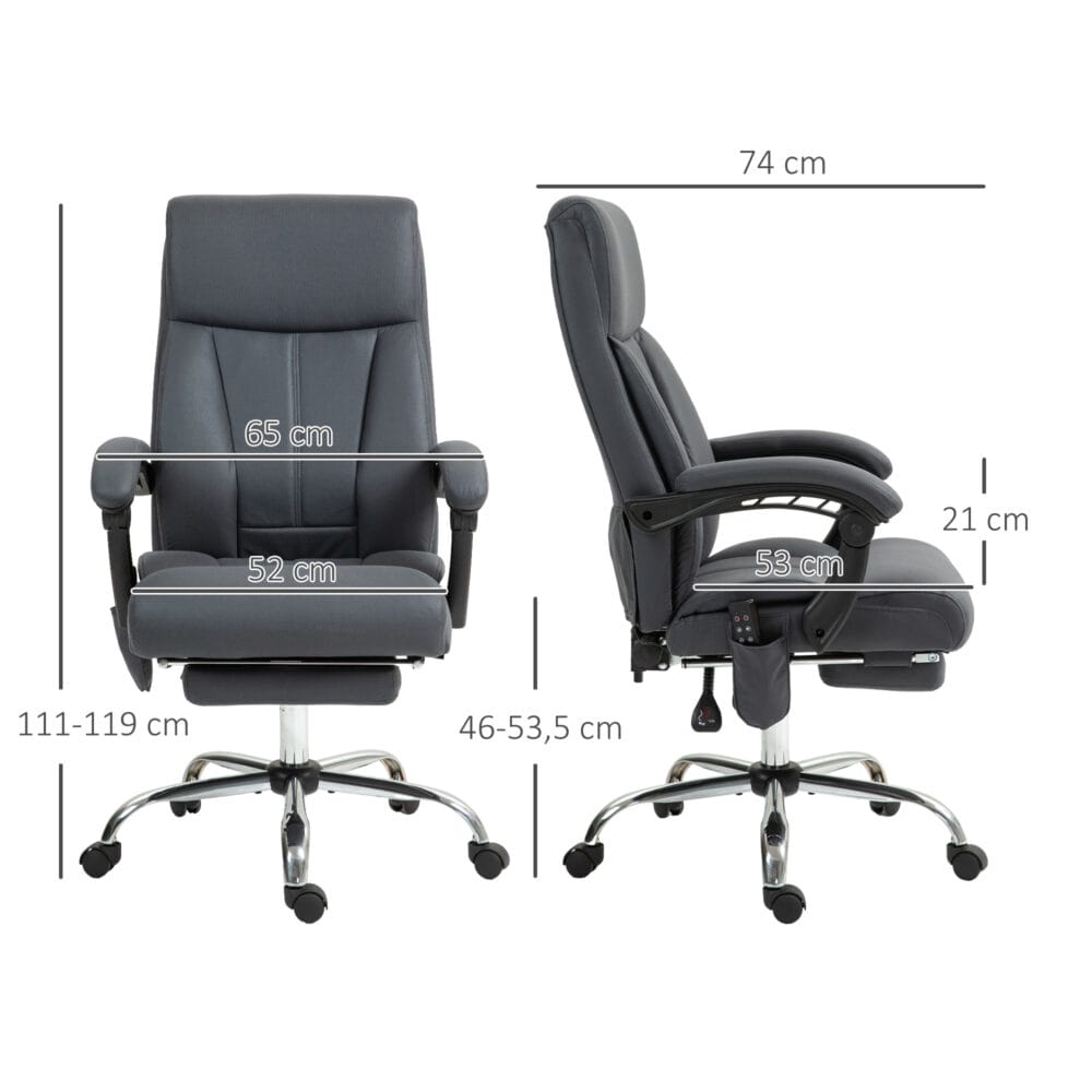 Bürostuhl höhenverstellbar Massagefunktion ergonomisch Dunkelgrau – Produktfoto zeigt modernes Design, hochwertige Materialien und funktionale Eigenschaften ideal für Wohn- oder Arbeitsbereiche. Perfekt als Einrichtungsinspiration oder zur Produktpräsentation in einem Onlineshop.