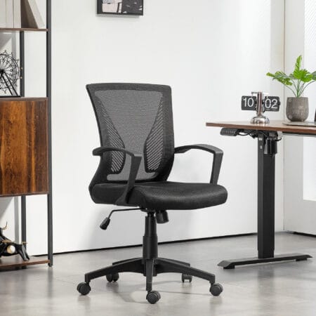 Bürostuhl höhenverstellbar mit Kippfunktion bis 120kg belastbar Schwarz – Produktfoto zeigt modernes Design, hochwertige Materialien und funktionale Eigenschaften ideal für Wohn- oder Arbeitsbereiche. Perfekt als Einrichtungsinspiration oder zur Produktpräsentation in einem Onlineshop.