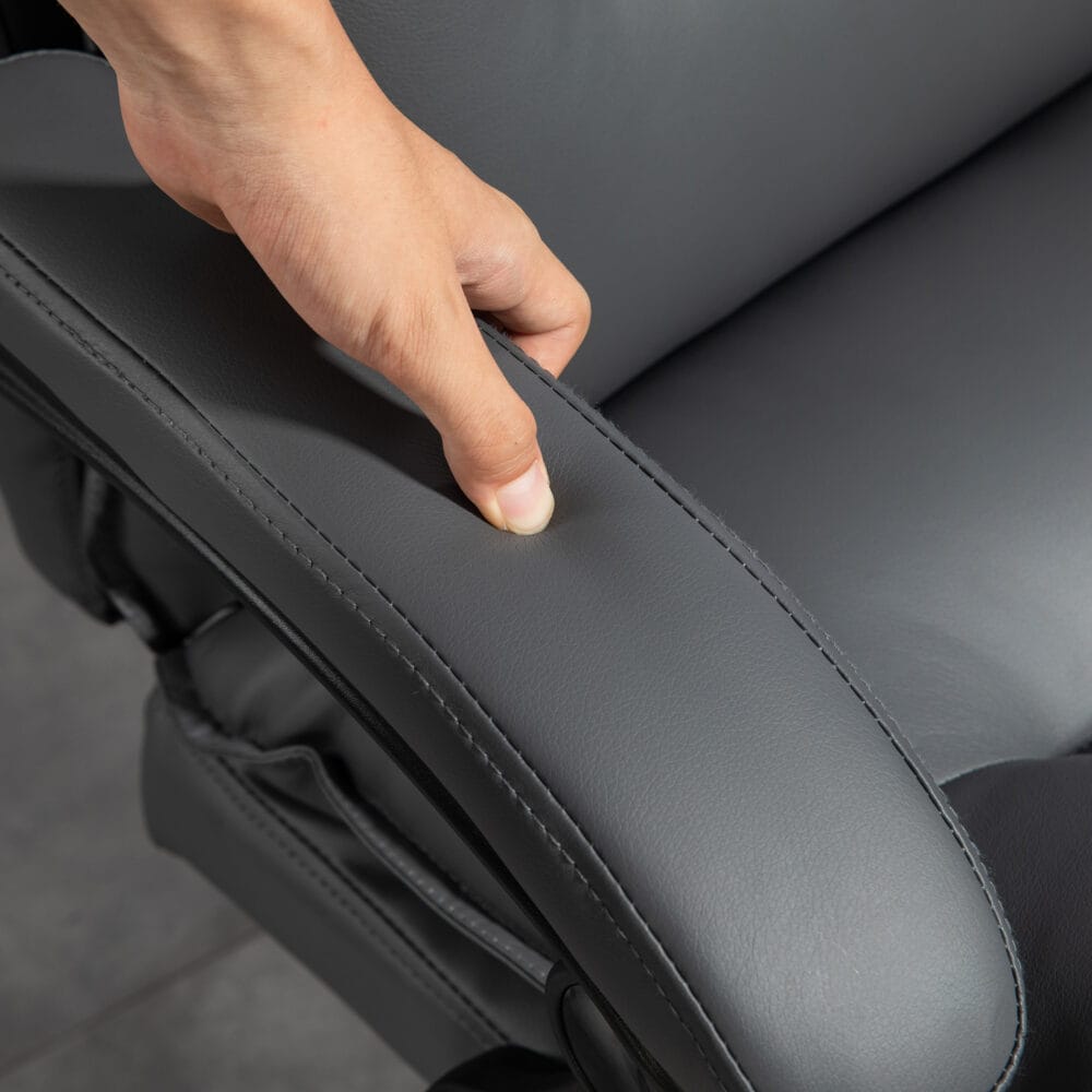Bürostuhl Liegefunktion ergonomisch mit Fussstütze Dunkelgrau – Produktfoto zeigt modernes Design, hochwertige Materialien und funktionale Eigenschaften ideal für Wohn- oder Arbeitsbereiche. Perfekt als Einrichtungsinspiration oder zur Produktpräsentation in einem Onlineshop.