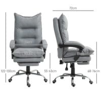 Bürostuhl Liegefunktion ergonomisch mit Fussstütze Hellgrau – Produktfoto zeigt modernes Design, hochwertige Materialien und funktionale Eigenschaften ideal für Wohn- oder Arbeitsbereiche. Perfekt als Einrichtungsinspiration oder zur Produktpräsentation in einem Onlineshop.