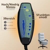 Bürostuhl mit Massage- & Liegefunktion höhenverstellbar mit Fussstütze Hellgrau – Produktfoto zeigt modernes Design, hochwertige Materialien und funktionale Eigenschaften ideal für Wohn- oder Arbeitsbereiche. Perfekt als Einrichtungsinspiration oder zur Produktpräsentation in einem Onlineshop.