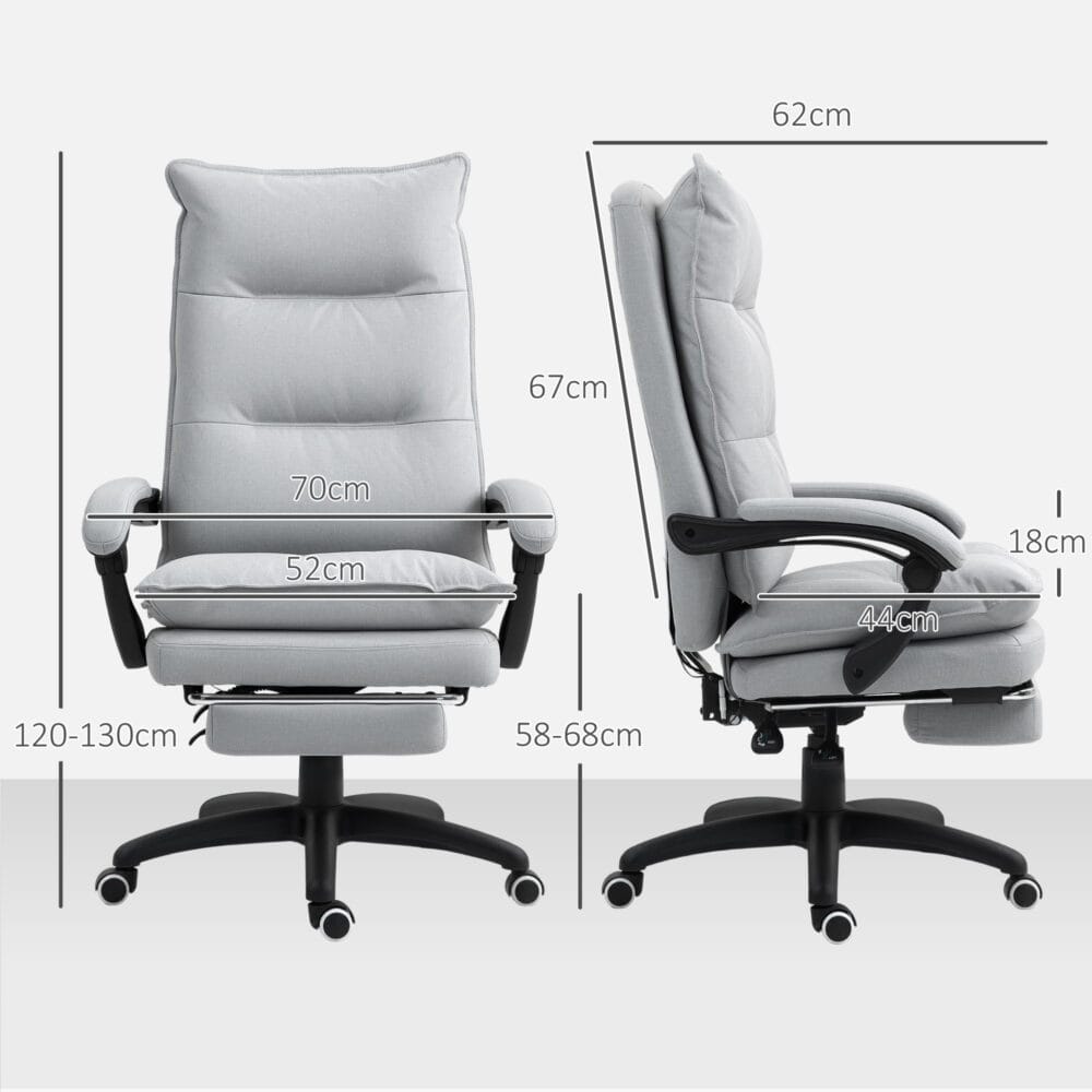 Bürostuhl mit Massage- & Liegefunktion höhenverstellbar mit Fussstütze Hellgrau – Produktfoto zeigt modernes Design, hochwertige Materialien und funktionale Eigenschaften ideal für Wohn- oder Arbeitsbereiche. Perfekt als Einrichtungsinspiration oder zur Produktpräsentation in einem Onlineshop.