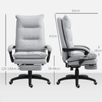Bürostuhl mit Massage- & Liegefunktion höhenverstellbar mit Fussstütze Hellgrau – Produktfoto zeigt modernes Design, hochwertige Materialien und funktionale Eigenschaften ideal für Wohn- oder Arbeitsbereiche. Perfekt als Einrichtungsinspiration oder zur Produktpräsentation in einem Onlineshop.
