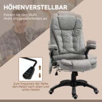 Bürostuhl Massagefunktion höhenverstellbar ergonomisch Grau – Produktfoto zeigt modernes Design, hochwertige Materialien und funktionale Eigenschaften ideal für Wohn- oder Arbeitsbereiche. Perfekt als Einrichtungsinspiration oder zur Produktpräsentation in einem Onlineshop.