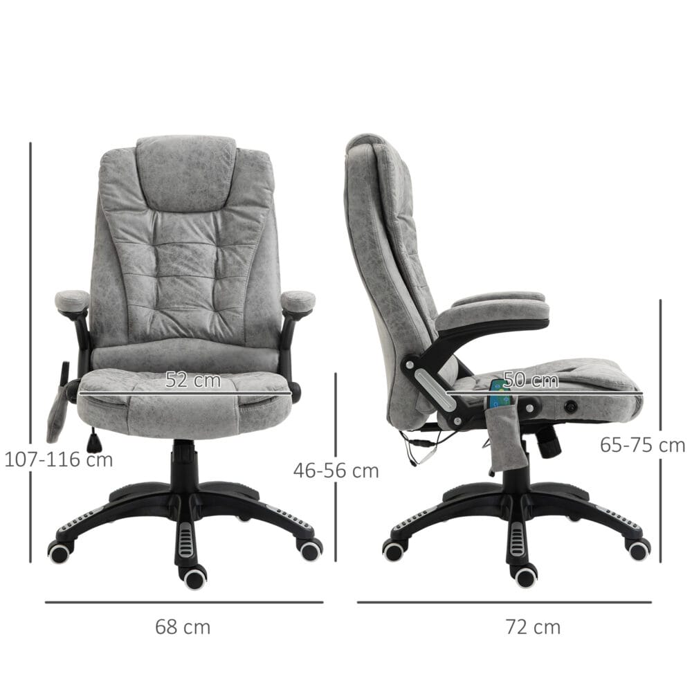 Bürostuhl Massagefunktion höhenverstellbar ergonomisch Grau – Produktfoto zeigt modernes Design, hochwertige Materialien und funktionale Eigenschaften ideal für Wohn- oder Arbeitsbereiche. Perfekt als Einrichtungsinspiration oder zur Produktpräsentation in einem Onlineshop.