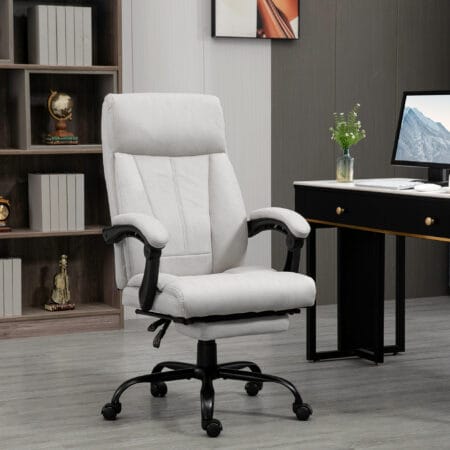 Bürostuhl mit Massagefunktion & Fussstütze Hellgrau – Produktfoto zeigt modernes Design, hochwertige Materialien und funktionale Eigenschaften ideal für Wohn- oder Arbeitsbereiche. Perfekt als Einrichtungsinspiration oder zur Produktpräsentation in einem Onlineshop.