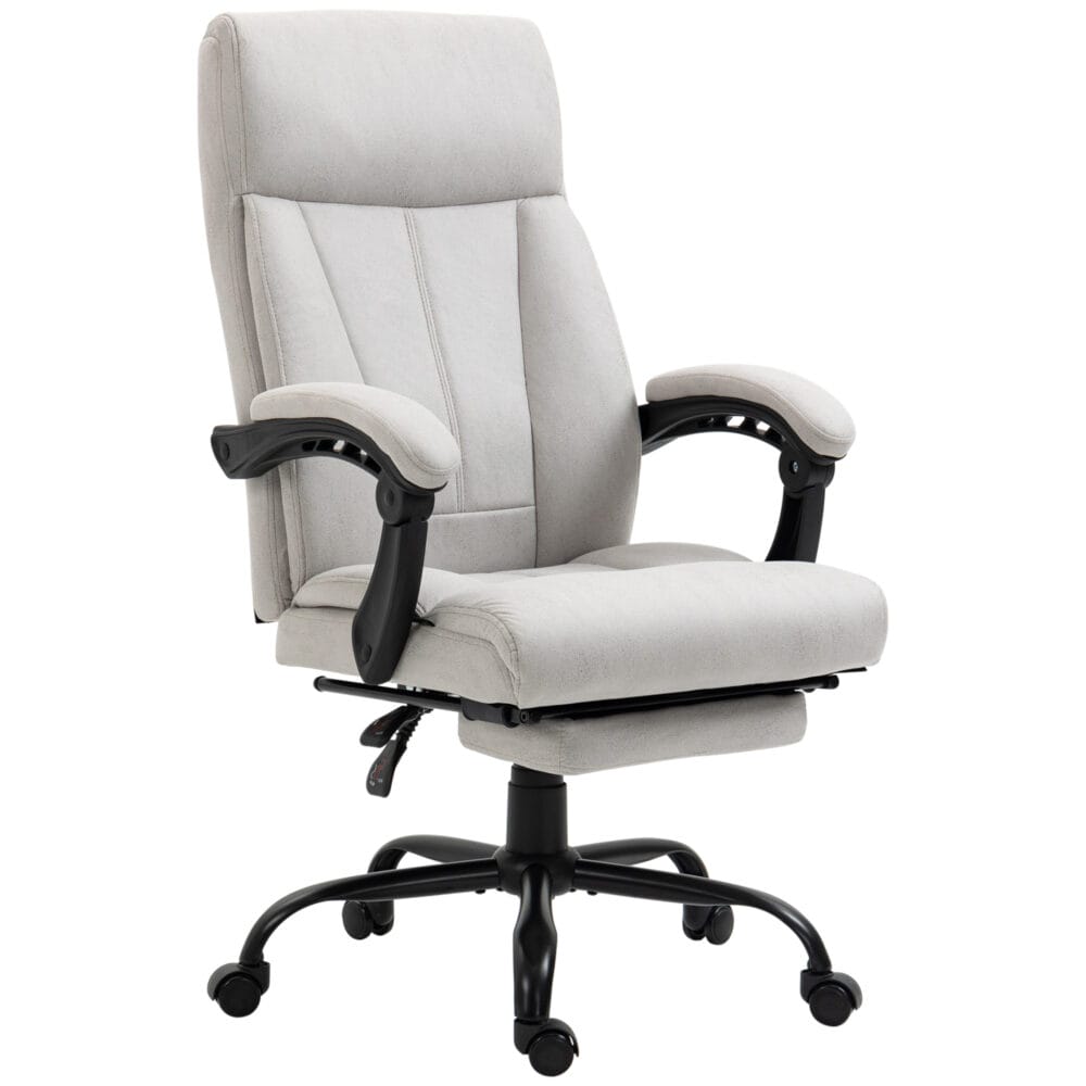 Bürostuhl mit Massagefunktion & Fussstütze Hellgrau – Produktfoto zeigt modernes Design, hochwertige Materialien und funktionale Eigenschaften ideal für Wohn- oder Arbeitsbereiche. Perfekt als Einrichtungsinspiration oder zur Produktpräsentation in einem Onlineshop.